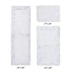 Shaggy Border Bath Rug Mat, 3 Pc Set, (17" X 24" | 24" X 40" | 20" X 60"), WHITE, hi-res image number null
