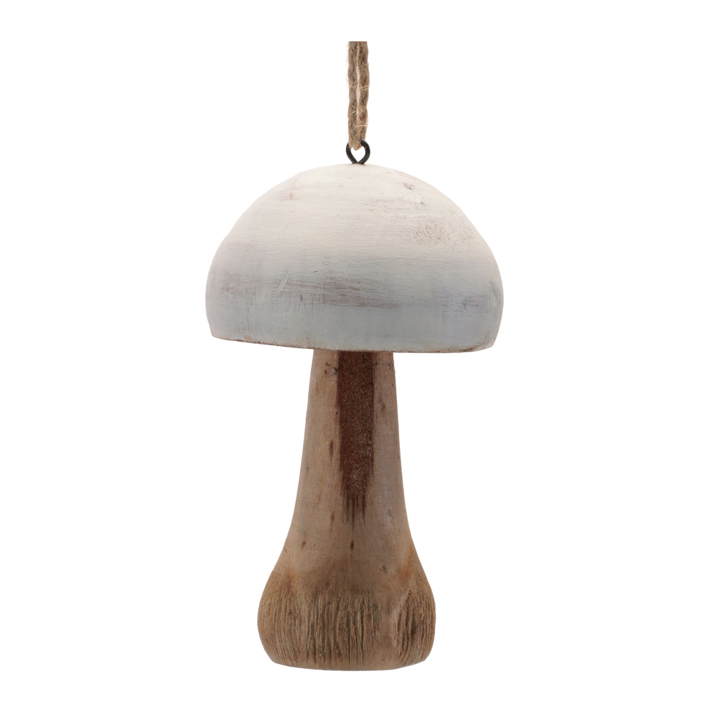 Wood Mushroom Ornament  (Set of 4), WHITE TAN, alternate image number 5