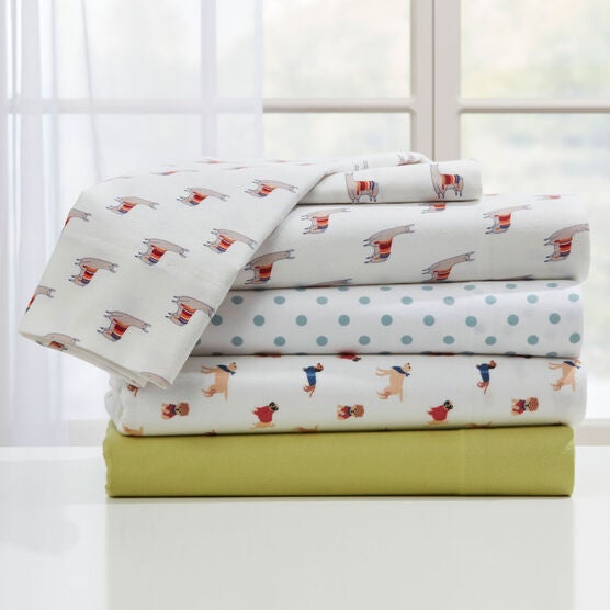 Whimsical Flannel Print Sheet Set, Whimsical Flannel Print Sheet Set,