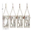 Set Of 4 White Wood Vintage Decor Wall Mirror, , alternate image number null