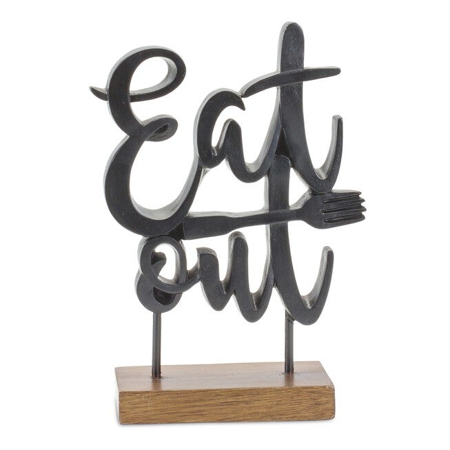 Eat Out Sign 5.25 inchesL x 8.75 inchesH Resin, BLACK/BROWN, hi-res image number null