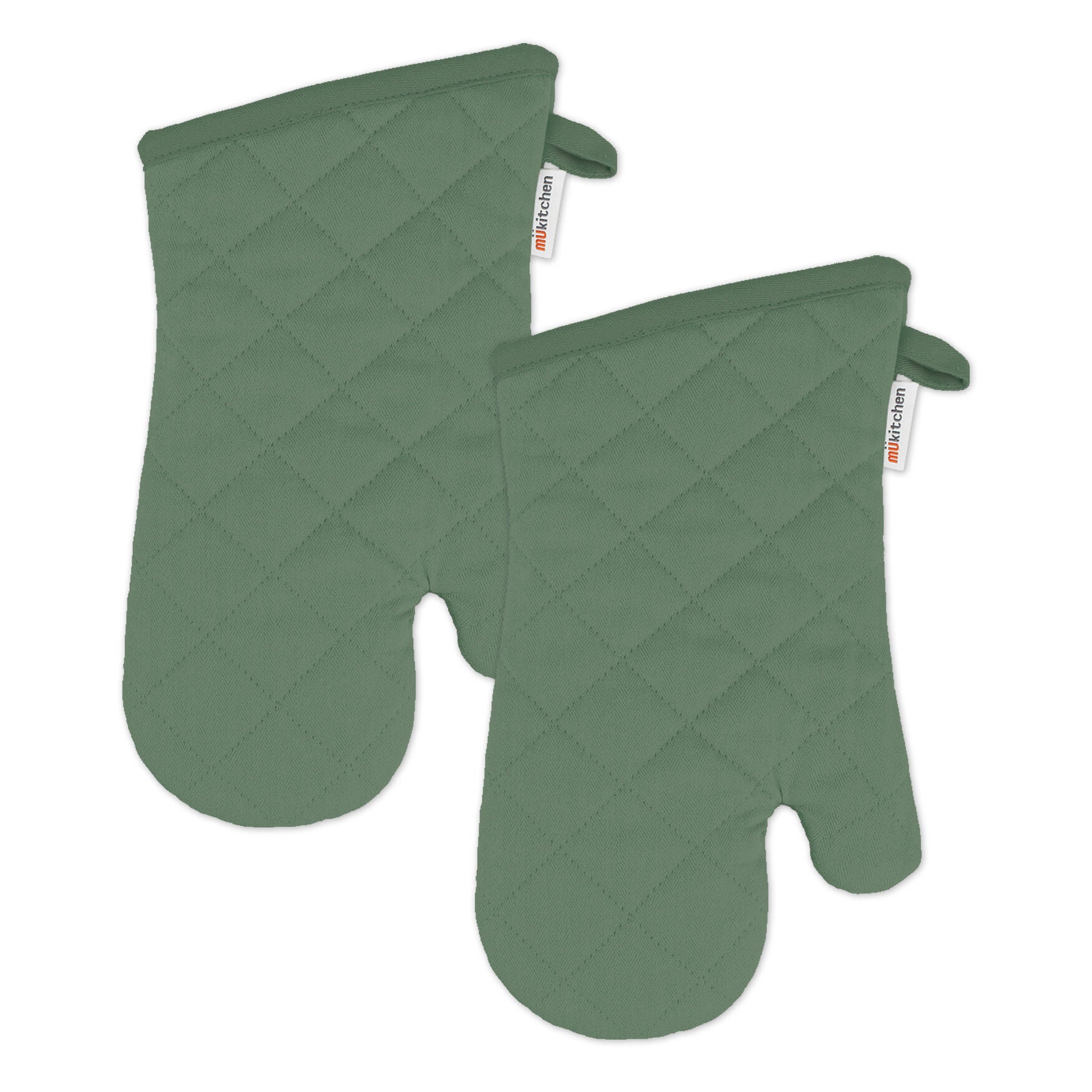 Solid Twill Oven Mitt, Set 2, GREEN, hi-res image number 0