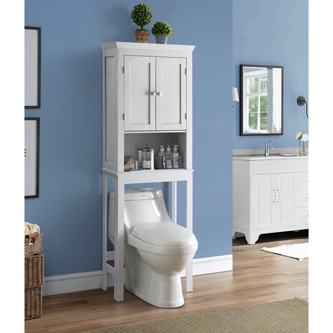 Rancho Bathroom Space Saver Cabinet, White, WHITE, hi-res image number 0