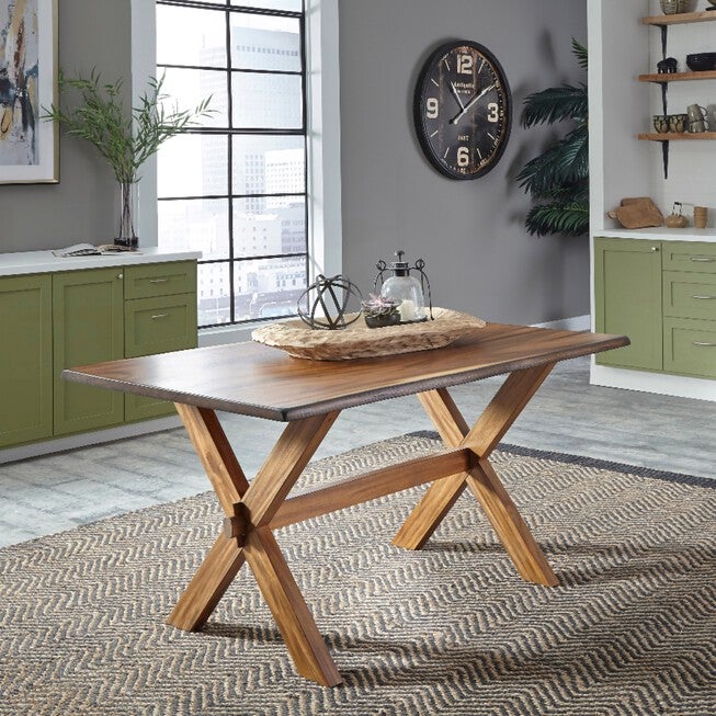 Forest Retreat Trestle Dining Table , WOOD, hi-res image number 0
