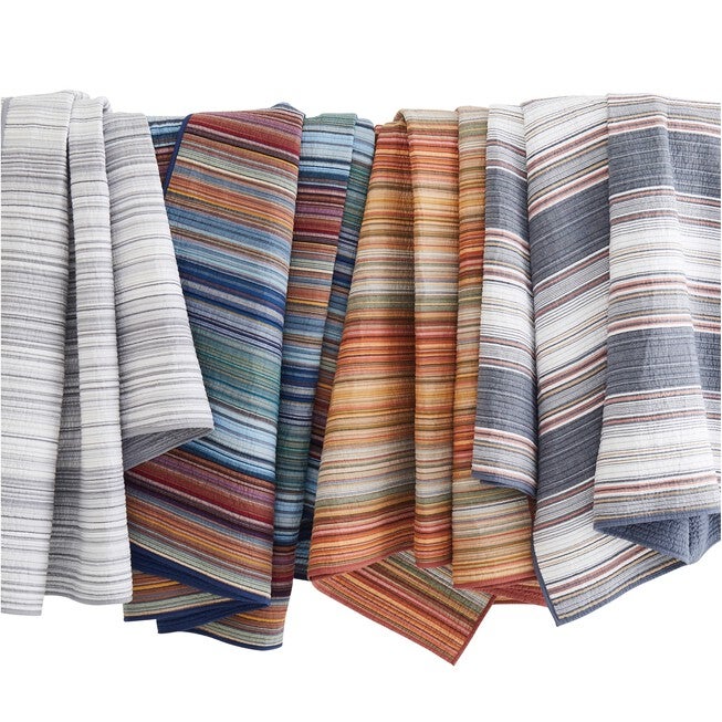 Sunset Stripe Yarn Dye 3 Piece Quilt Set, , on-hover image number null