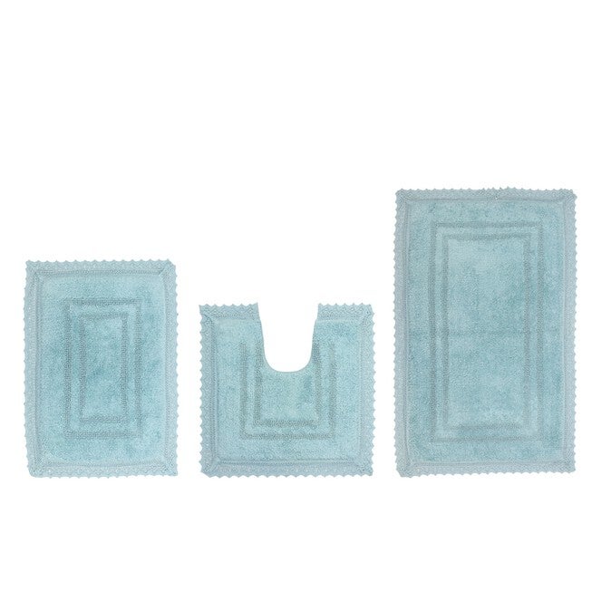 Opulent 3-Pc. Bath Mat Set, AQUA, hi-res image number 0