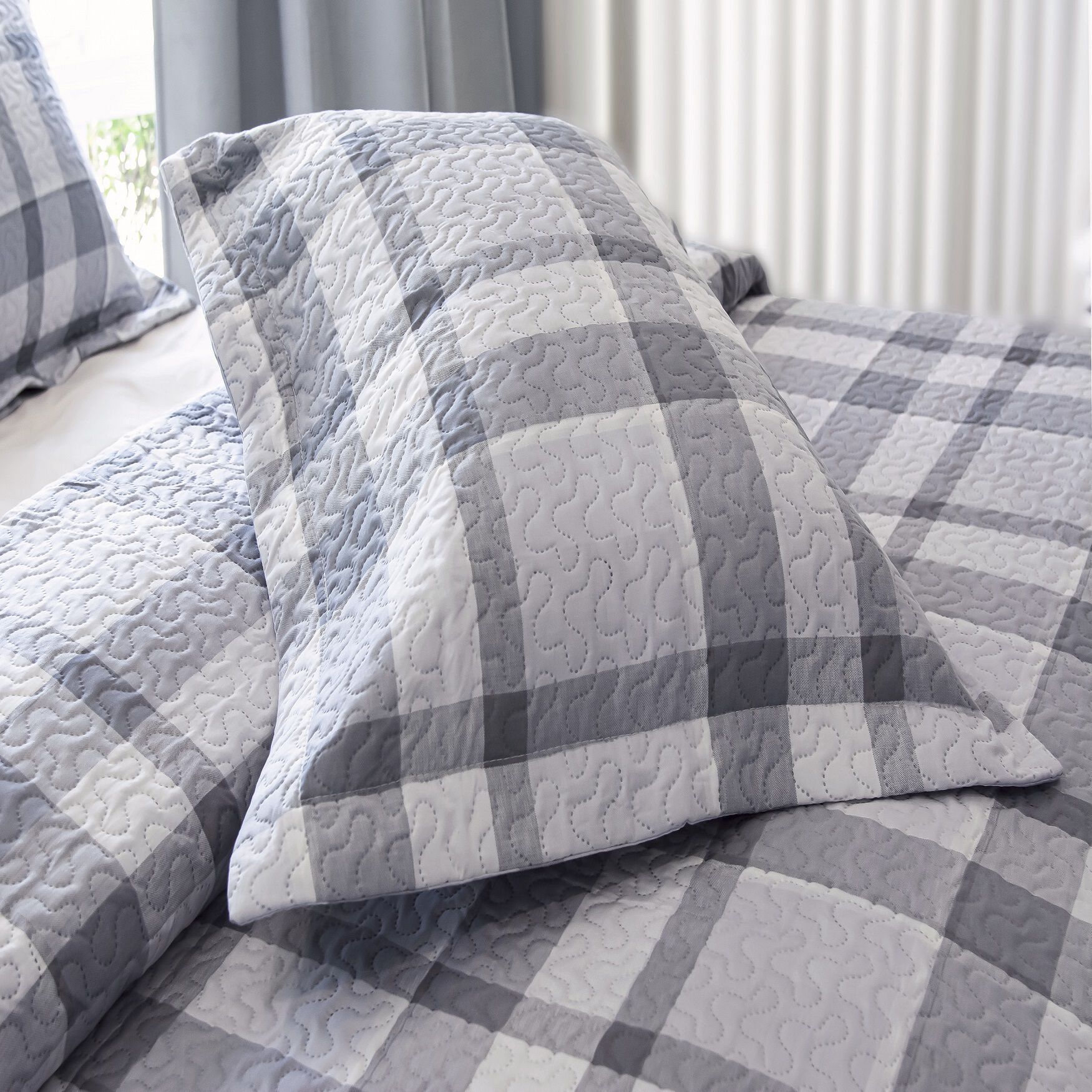 Blue Plaid Quilt Set, , alternate image number 2