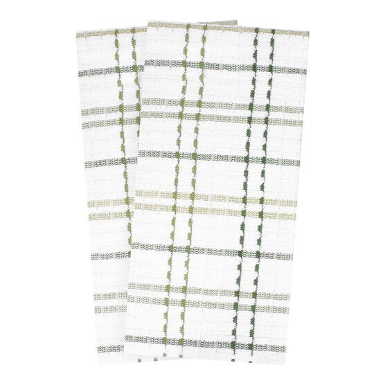 Royale 2Pk Check Kitchen Towel, CACTUS, hi-res image number null