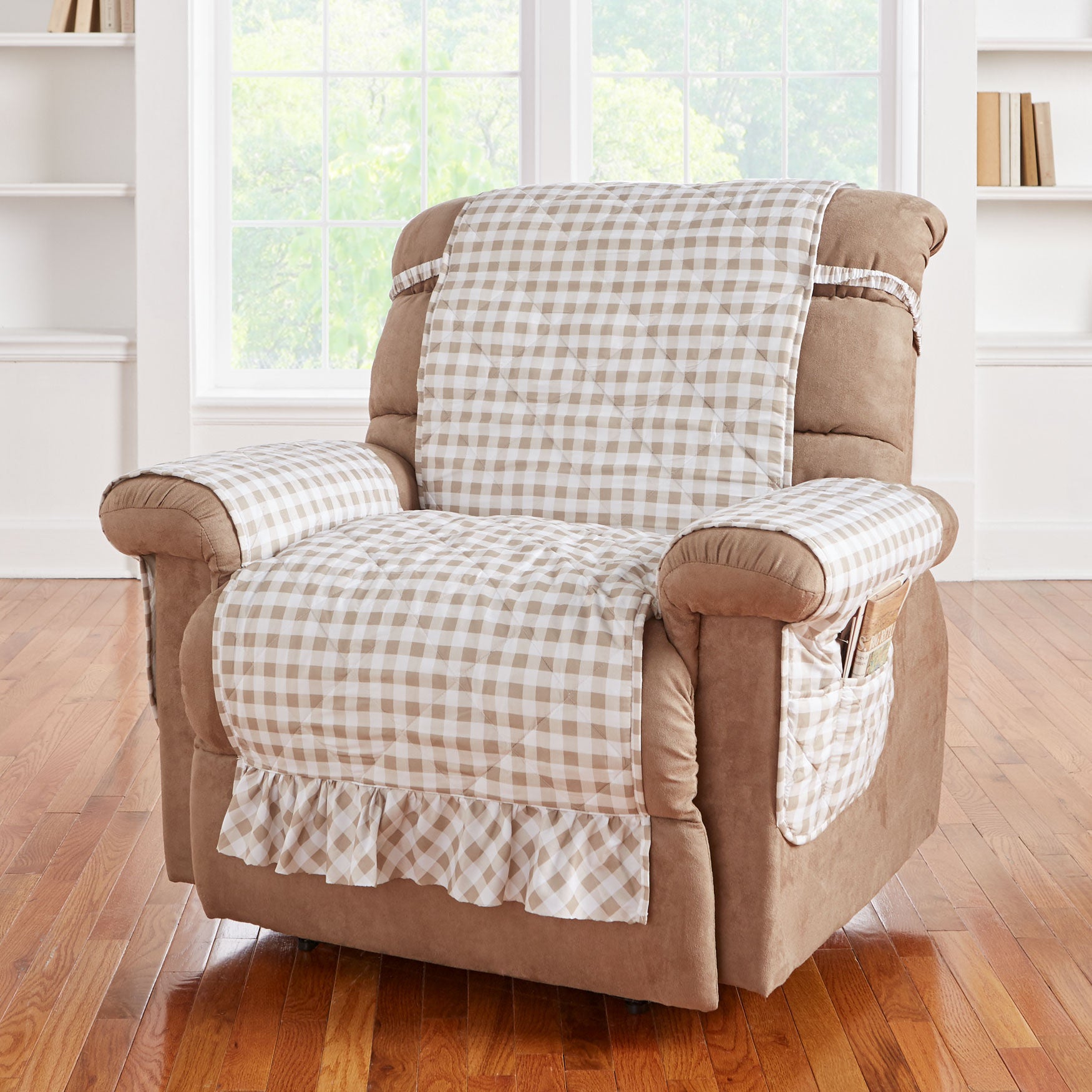 Plaid sales recliner cover
