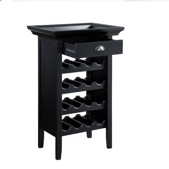 Black with "Merlot" Rub through Wine Cabinet, , alternate image number 4