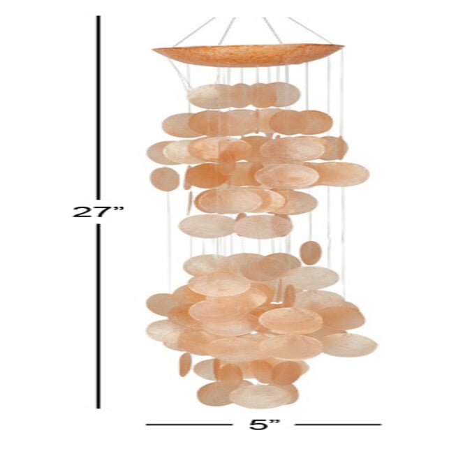 Orange Capiz Coastal Windchime, , alternate image number null