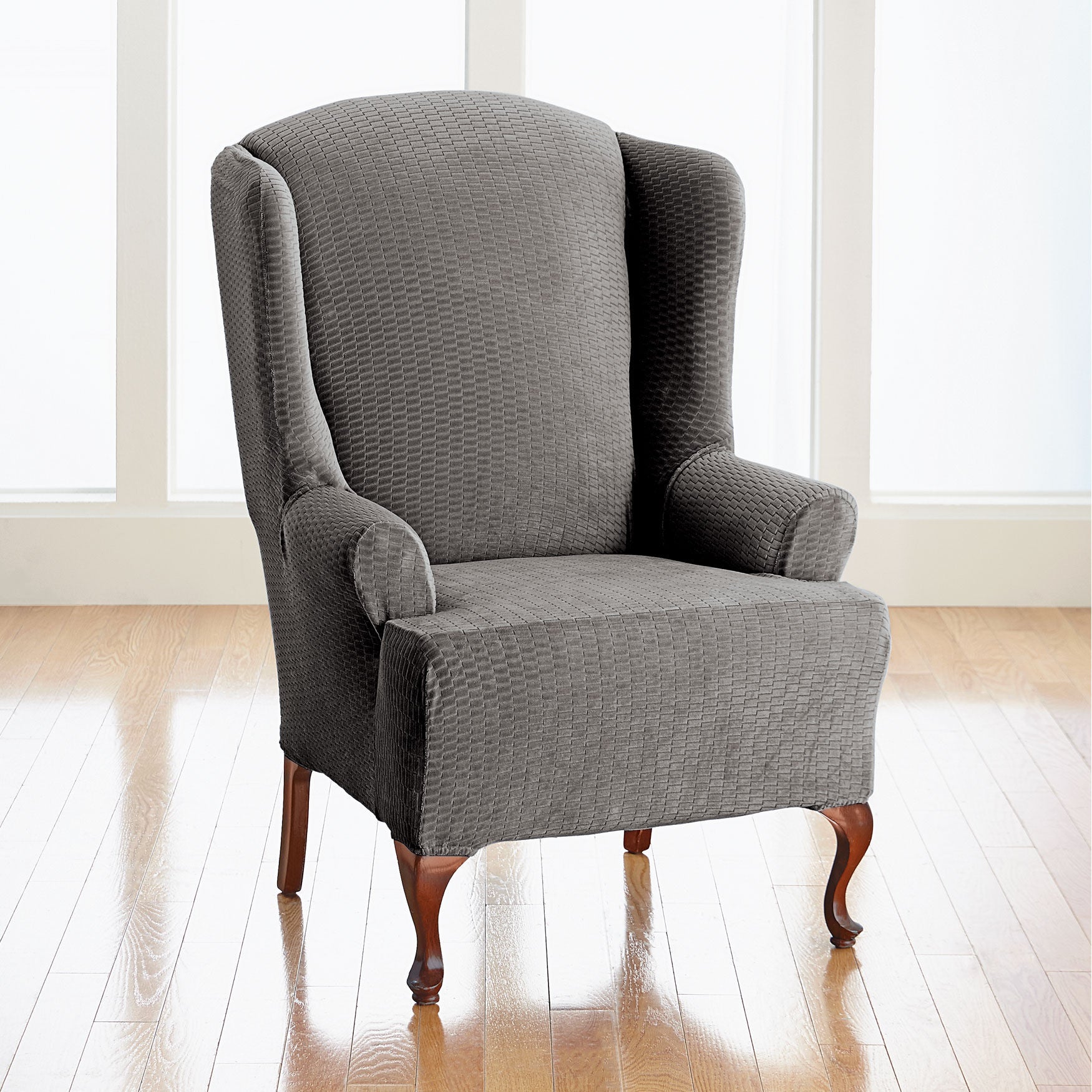 Sure fit stretch twill wing chair slipcover on sale