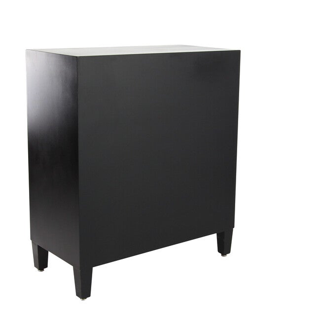 Modern Rectangular Black Wooden Crescent Moon Cabinet, 32 inchesH x 31 inchesL x 16 inchesW, , alternate image number null