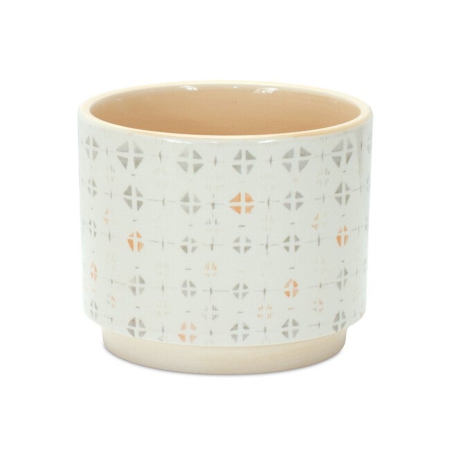 Pot (Set of 3) 5 inchesD x 4.25 inchesH Dolomite, WHITE/YELLOW, alternate image number null