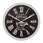 Black Farmhouse Wood Wall Clock, BLACK, hi-res image number null