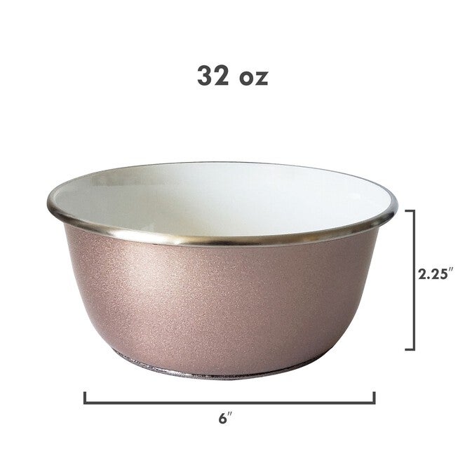 Deep Dog Bowl - Paw Print Design - Rose Gold, , alternate image number 2