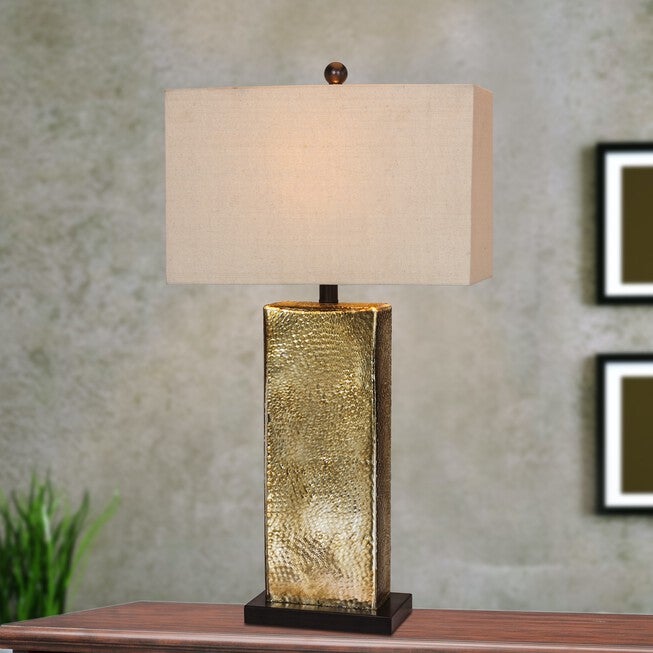 29.5 inches Antique Brass Metal & Glass Table Lamp, BROWN ANTIQUE BRASS, hi-res image number 0