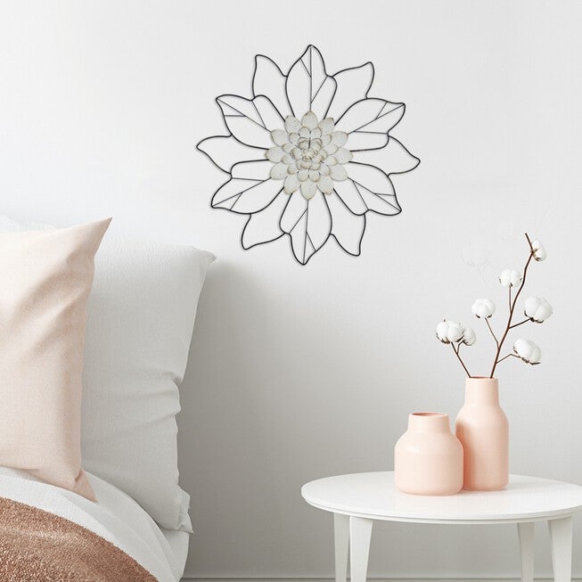 White Metal Outline Flower Wall Decor, , alternate image number 5