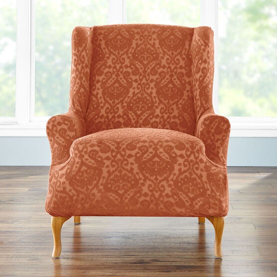 wing chair slipcover box cushion