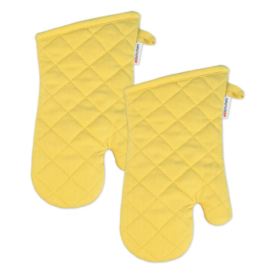 Solid Twill Oven Mitt, Set 2, YELLOW, hi-res image number null