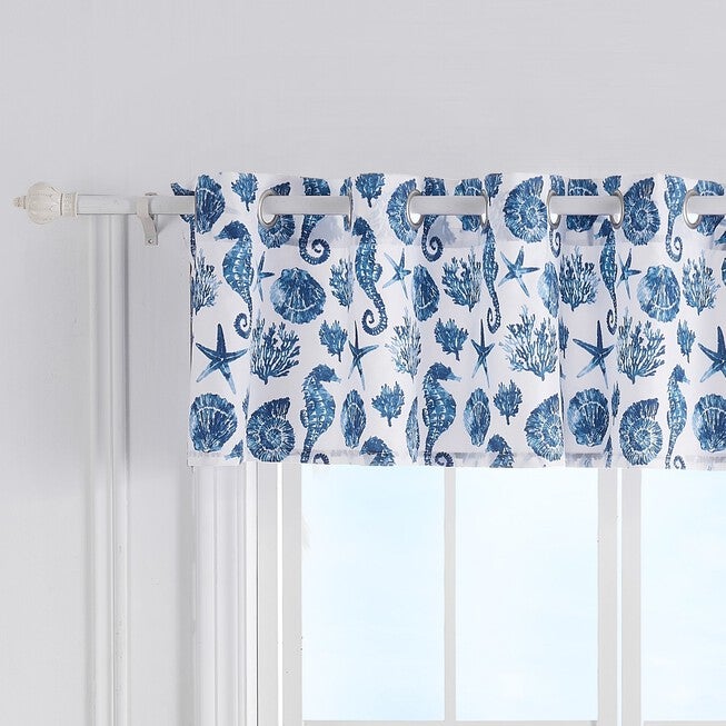 Pebble Beach Window Valance, BLUE, hi-res image number 0