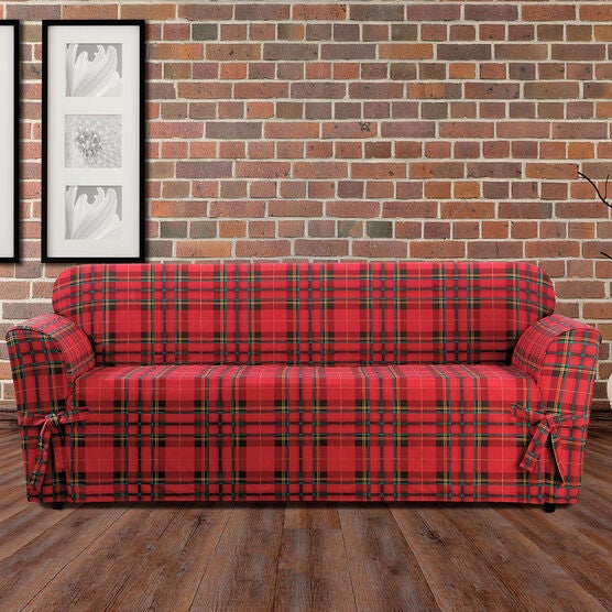 Highland Plaid Relaxed Fit Sofa Slipcover Decor Brylane Home