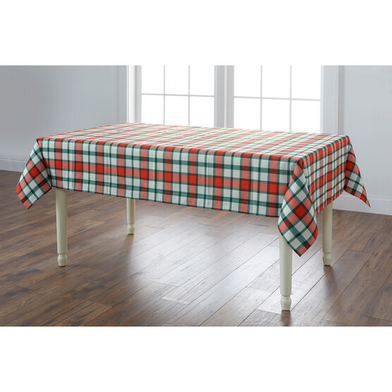 HOLIDAY KITCHEN 52"SQ. PLAID TABLECLOTH, PLAID, hi-res image number null