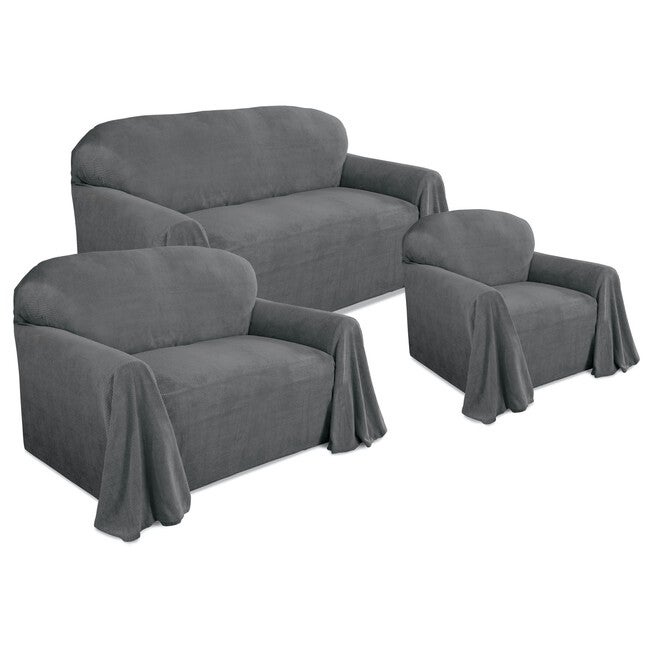 Coral Fleece Throw Loveseat Furniture Cover, , alternate image number null