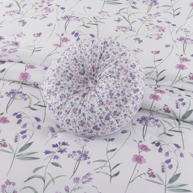 Nola Round Decorative Throw Pillow, LILAC, alternate image number 1