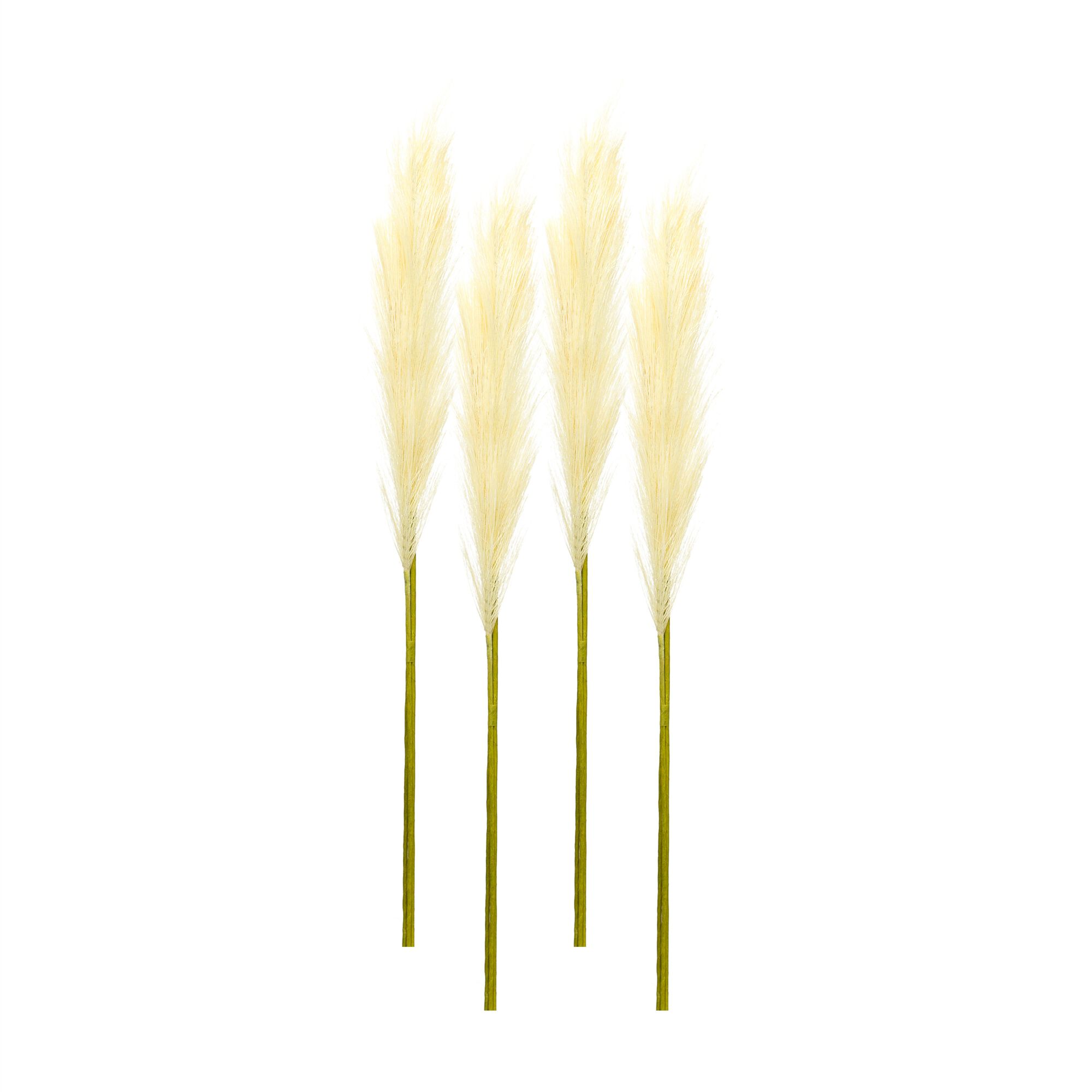 Pampas Spray (Set of 4) 30 inchesH Polyester, BEIGE GREEN, hi-res image number 0