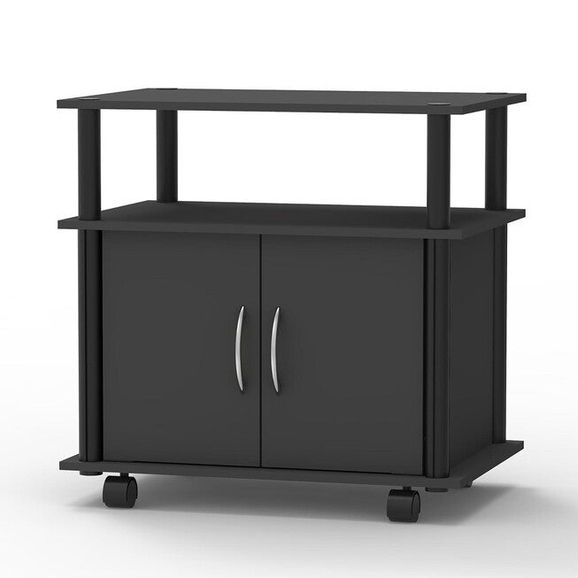 Home Basics TV Stand with Cabinet, GREY, hi-res image number 0