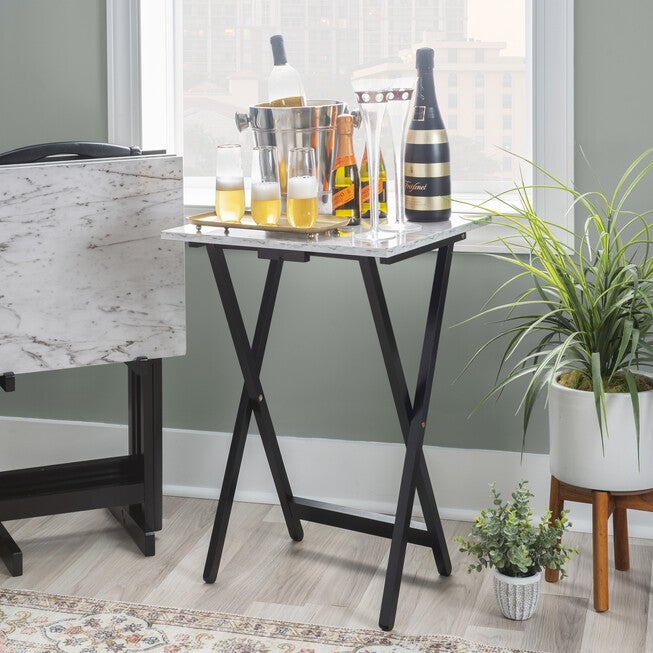 White Faux Marble Tray Set, , alternate image number 5
