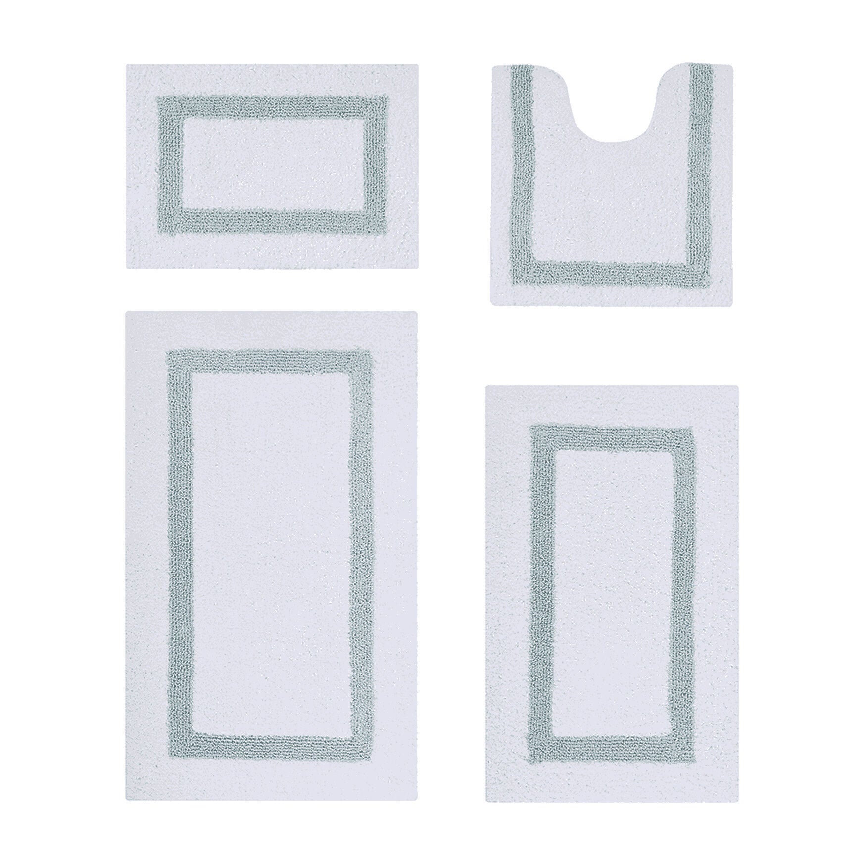 Hotel Collection 100% Cotton 4 Piece (17" X 24" | 20" X 20" | 21" X 34" | 24" X 40") Bath Rug Set