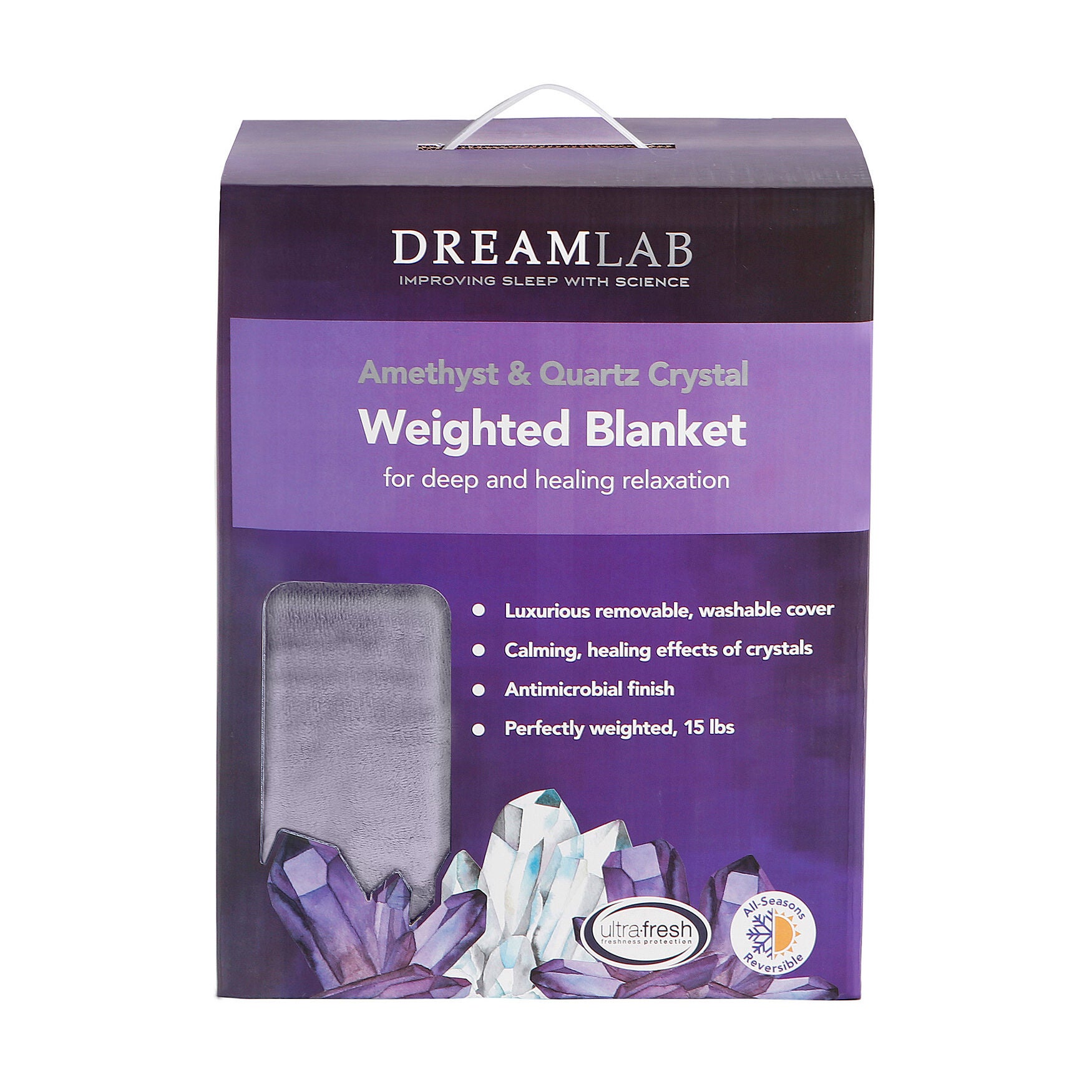 Crystal 15Lb Reversible Cooling Weighted 48X72 Blanket With Removable Cover Weighted Blanket & Cover, , alternate image number 24
