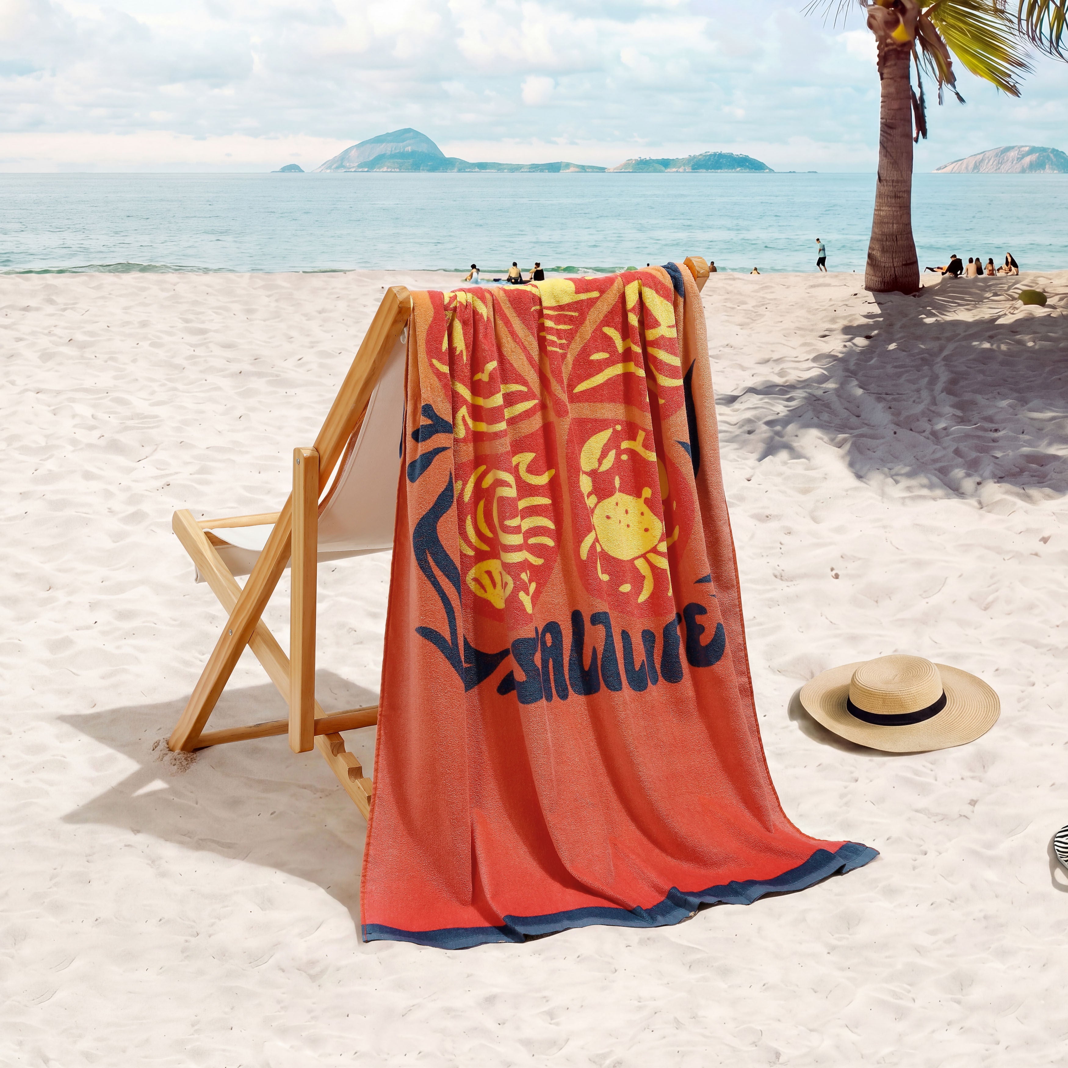 Floral Dip Dye Beach Towel