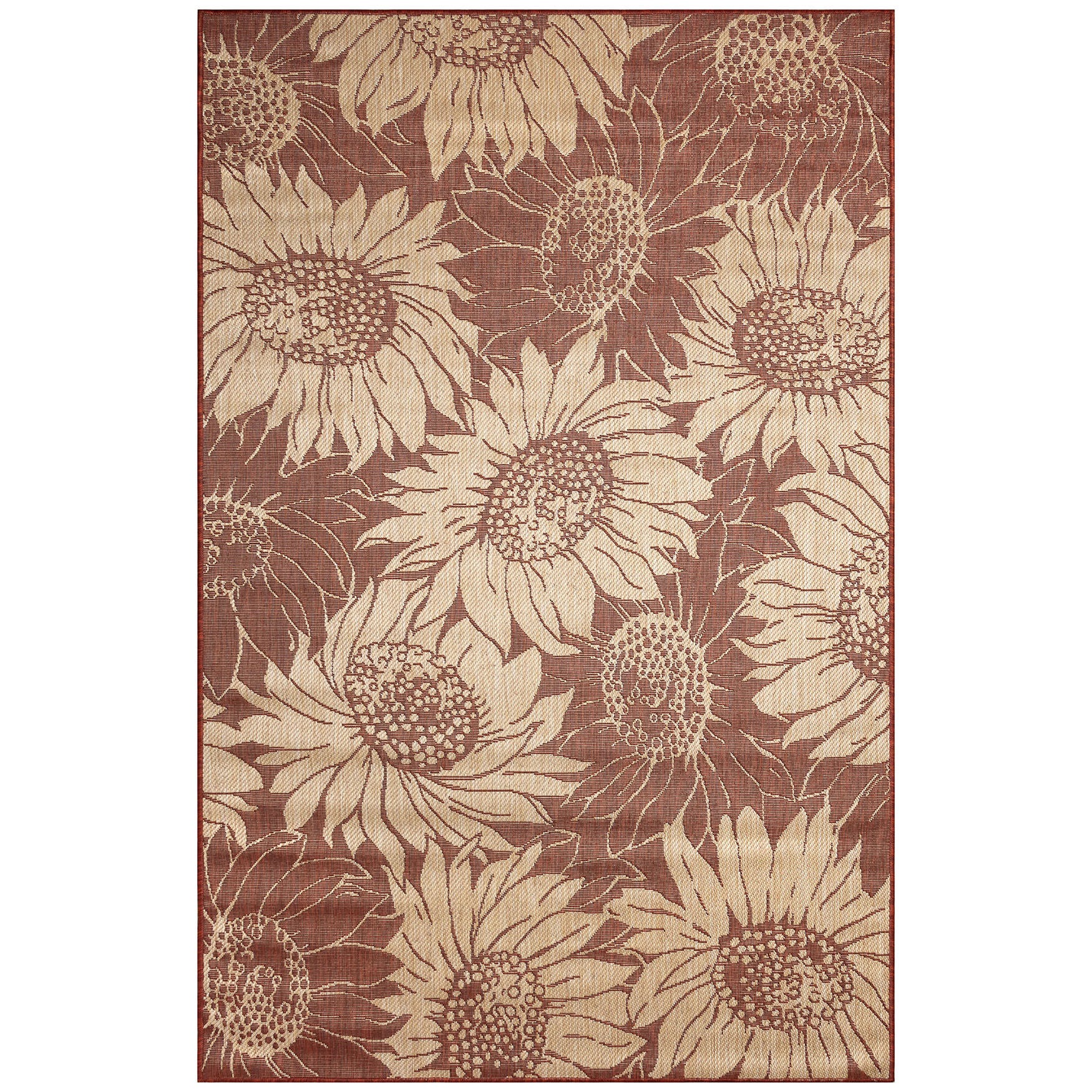 Carmel Sunflower Field Indoor/Outdoor Area Rug Black | Brylane Home