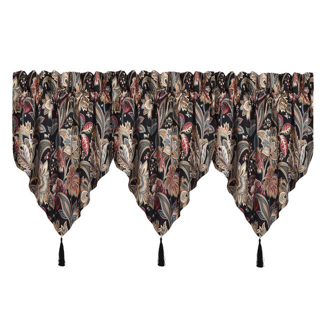 Calabria Window Ascot Valance, BLACK, alternate image number null