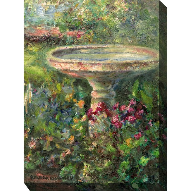 Birdbath Outdoor Wall Art, MULTI, hi-res image number 0