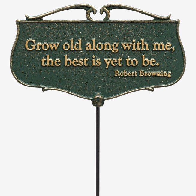 Grow Old Along With Me Garden Poem Sign, GREEN GOLD, hi-res image number null