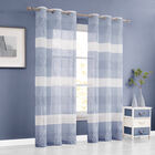 Silvia Semi Sheer Floral Grommet Panel Pair, BLUE, hi-res image number null