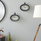 Set Of 2 Cream Metal Vintage Wall Clock, , alternate image number null