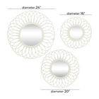 Set Of 3 White Wood Traditional Wall Mirror, , alternate image number null