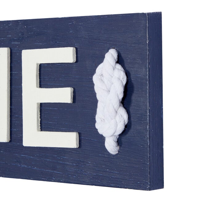 Coastal Blue And White Wood And Metal Welcome Sign, , alternate image number 4