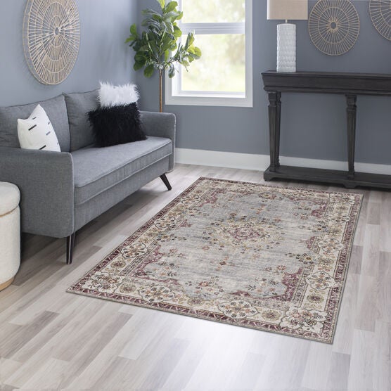 Washable Lennox Pale Blue/Ivory Rug, , alternate image number null