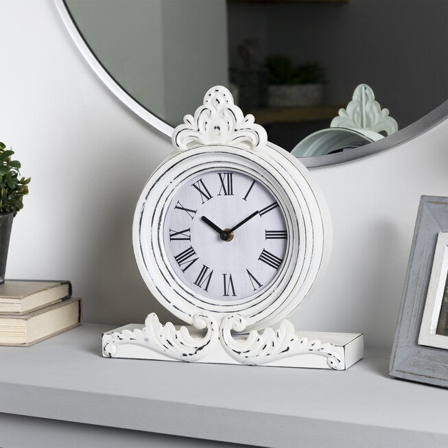 George Antique Metal Table Top Clock, , alternate image number null