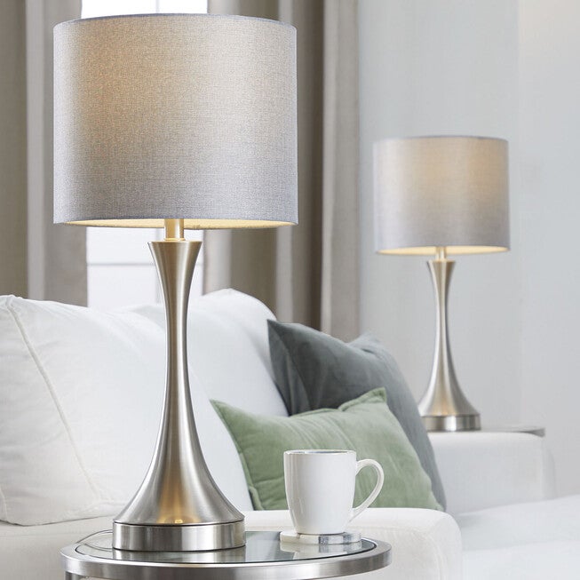 Lenuxe 25 inches Metal Table Lamp With Usb - Set Of 2, , alternate image number null