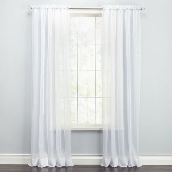 Bh Studio Sheer Voile Rod Pocket Panel Sheer Curtains Brylane Home