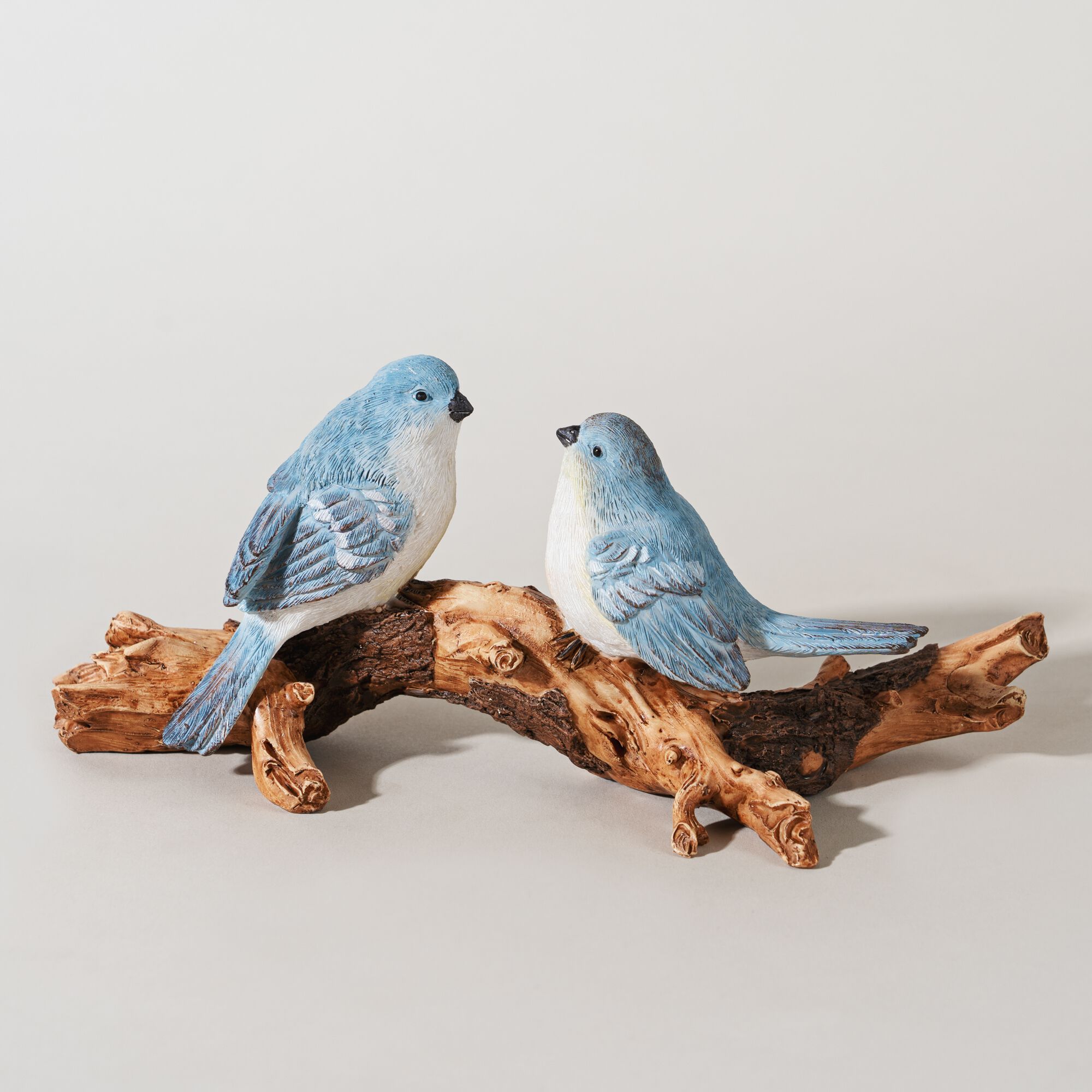 Natural Blue Birds on Branch Figurine 9.5 inchesL, BROWN WHITE BLUE, alternate image number 2