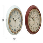 Set Of 2 White Metal Vintage Wall Clock, , alternate image number null
