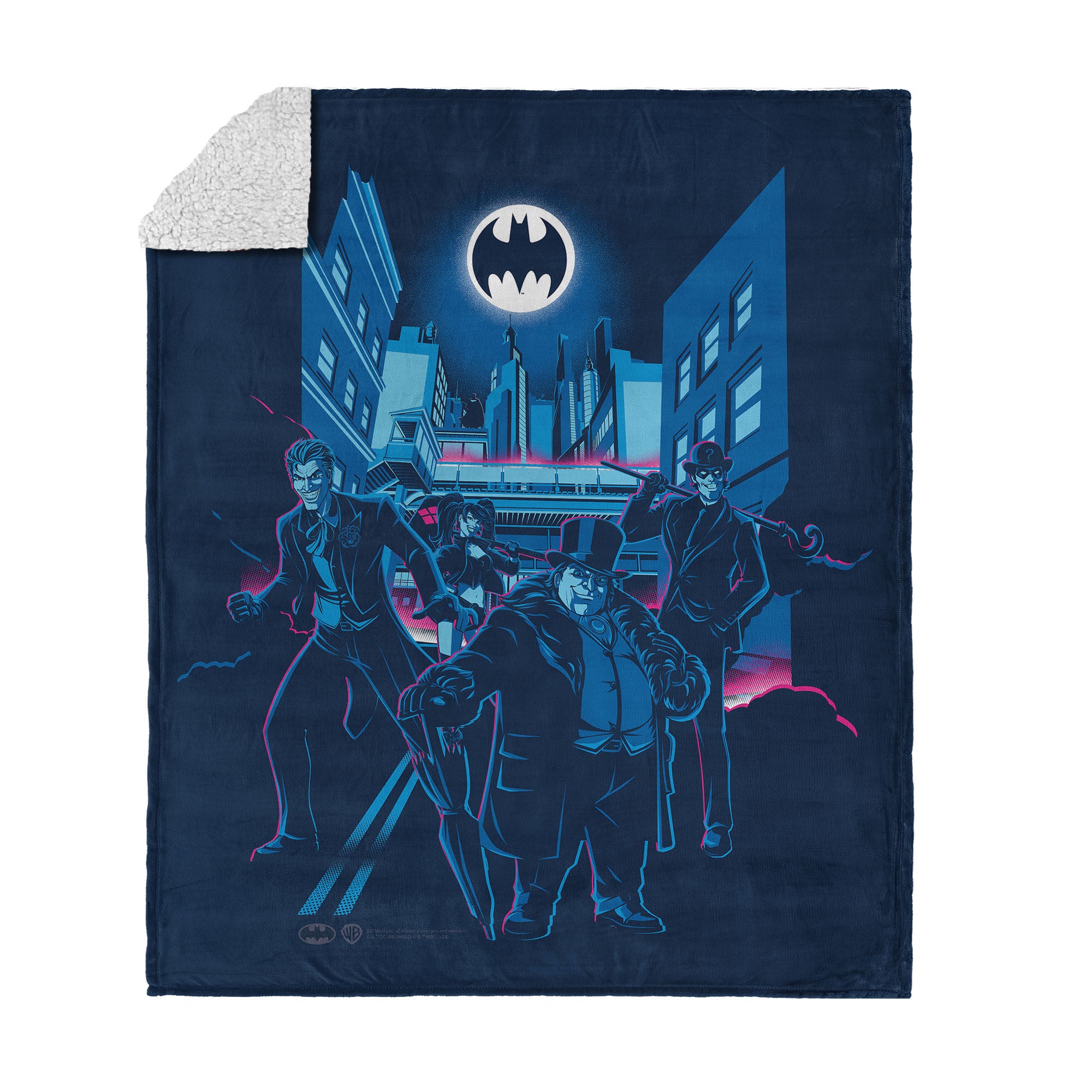 Warner Bros. DC Batman Villains Silk Touch Sherpa Throw Blanket 50x60 Inches, BATMANTHROW, hi-res image number 0